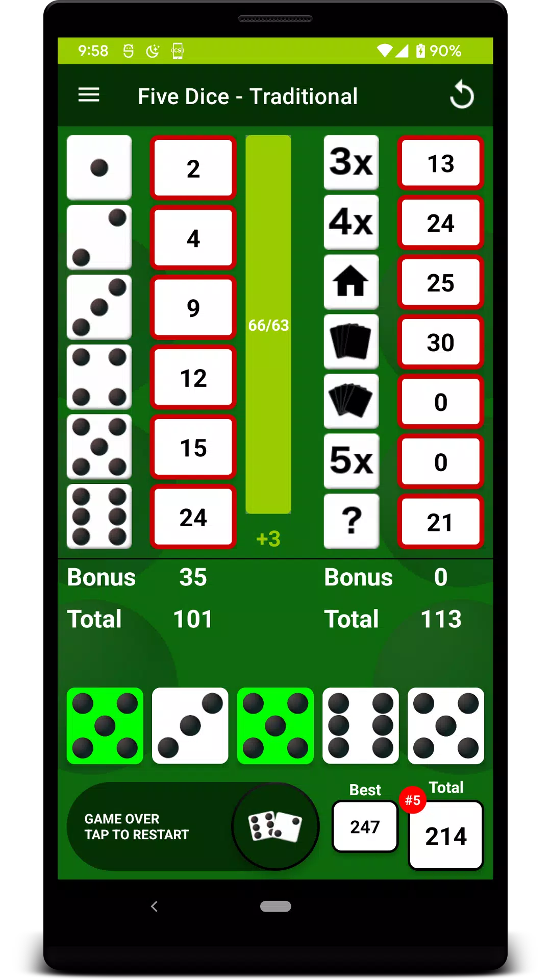 Five Dice Ảnh chụp màn hình 2