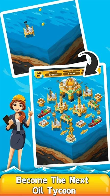 Oil Tycoon 2: Idle Miner Game ဖန်သားပြင်ဓာတ်ပုံ 2