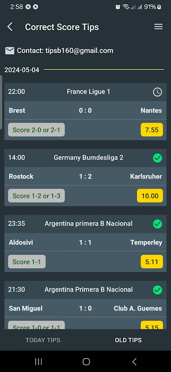 Betting Tips Correct Score Screenshot 3