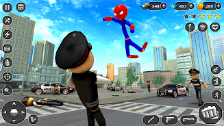 Stick Rope Hero Superhero Game Tangkapan skrin 3