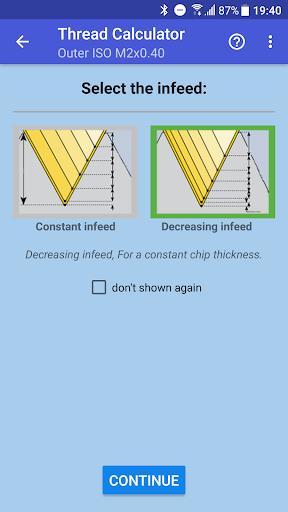 Thread calculator Screenshot 2