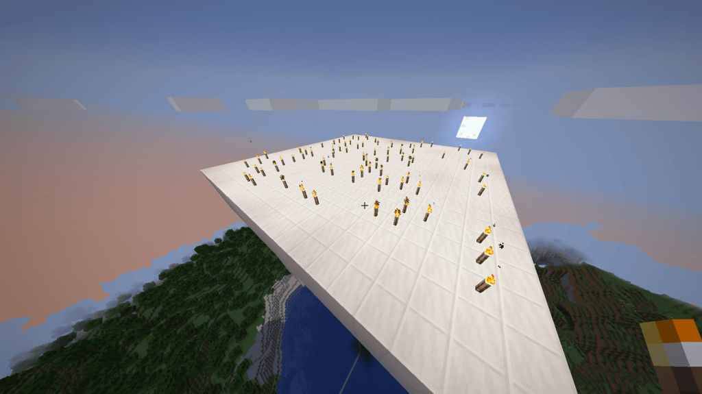 Pochodnie na szczycie spawnera mob w Minecraft