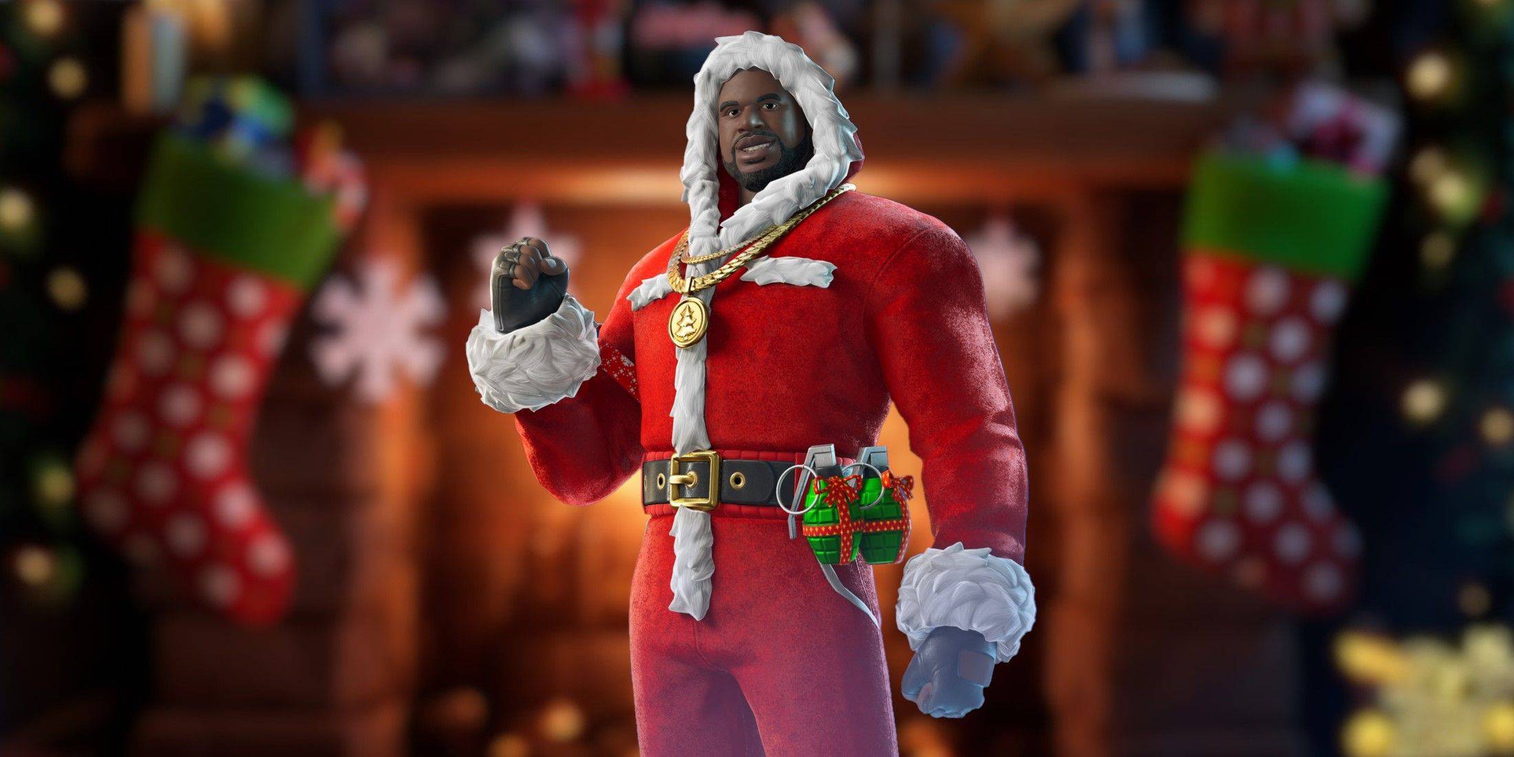 Comemore os feriados com Shaq: desbloqueie a skin Santa Shaq do Fortnite