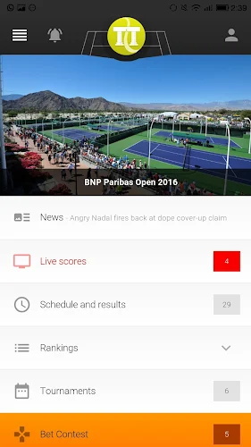 Tennis Temple - Live scores Screenshot 1