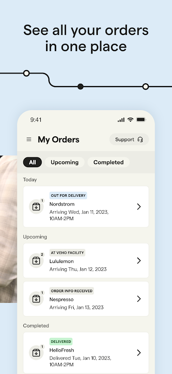 Schermata Veho - Manage your deliveries 1