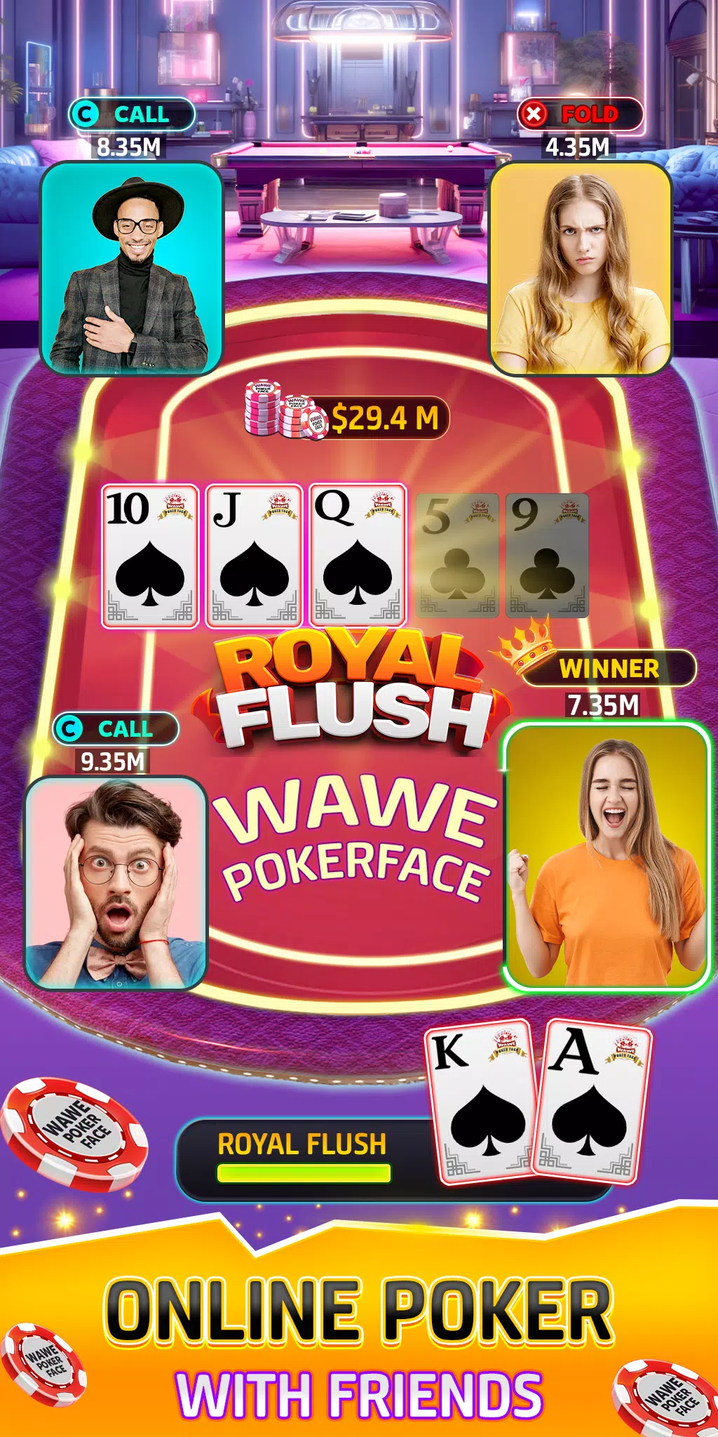 Wawe Poker Face - Holdem Poker Zrzut ekranu 0