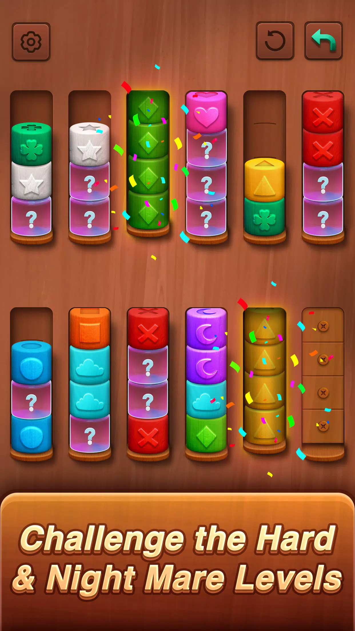 Color sort: Wood Cylinder Saga スクリーンショット 3