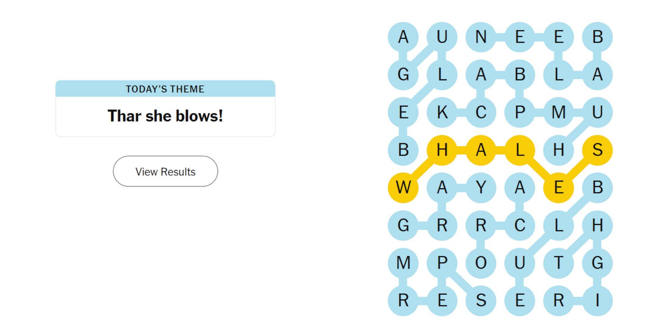 Complete whale-themed solution grid