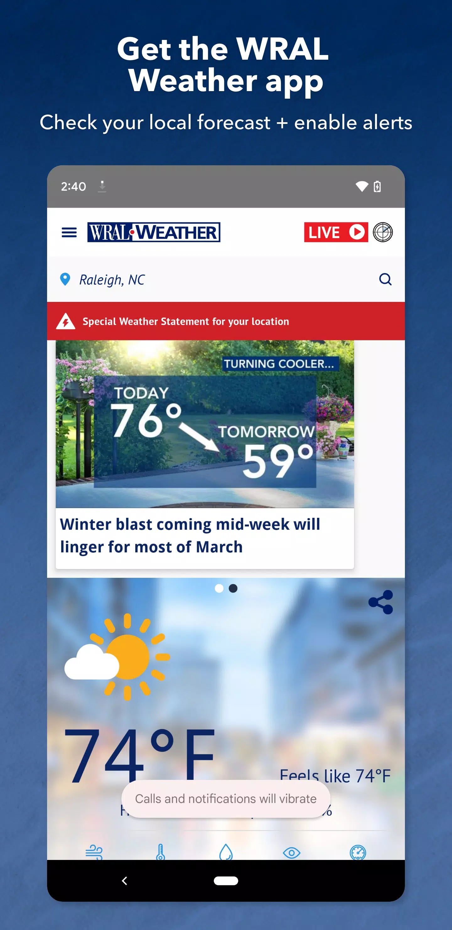 WRAL Weather Screenshot 0