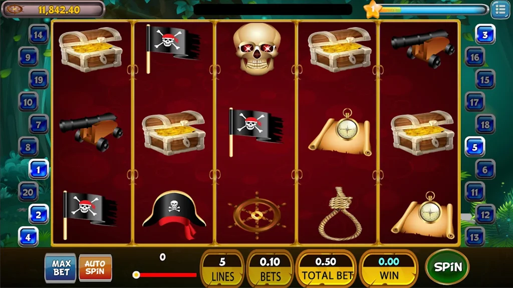 Pirates Slot Machine Treasure Spins Captura de pantalla 1