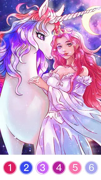 Fantasy Coloring Game, Paint by Number Offline Captura de pantalla 2