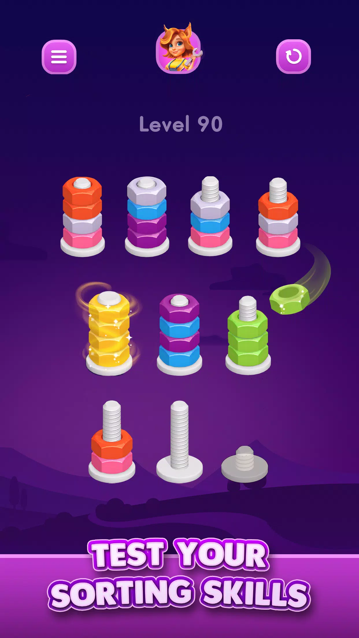 Nut Sort: Color Sorting Game Captura de tela 3