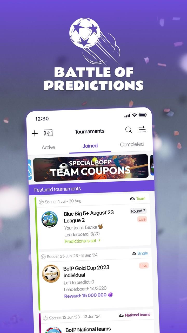 Battle of Predictions - Sports Ảnh chụp màn hình 0