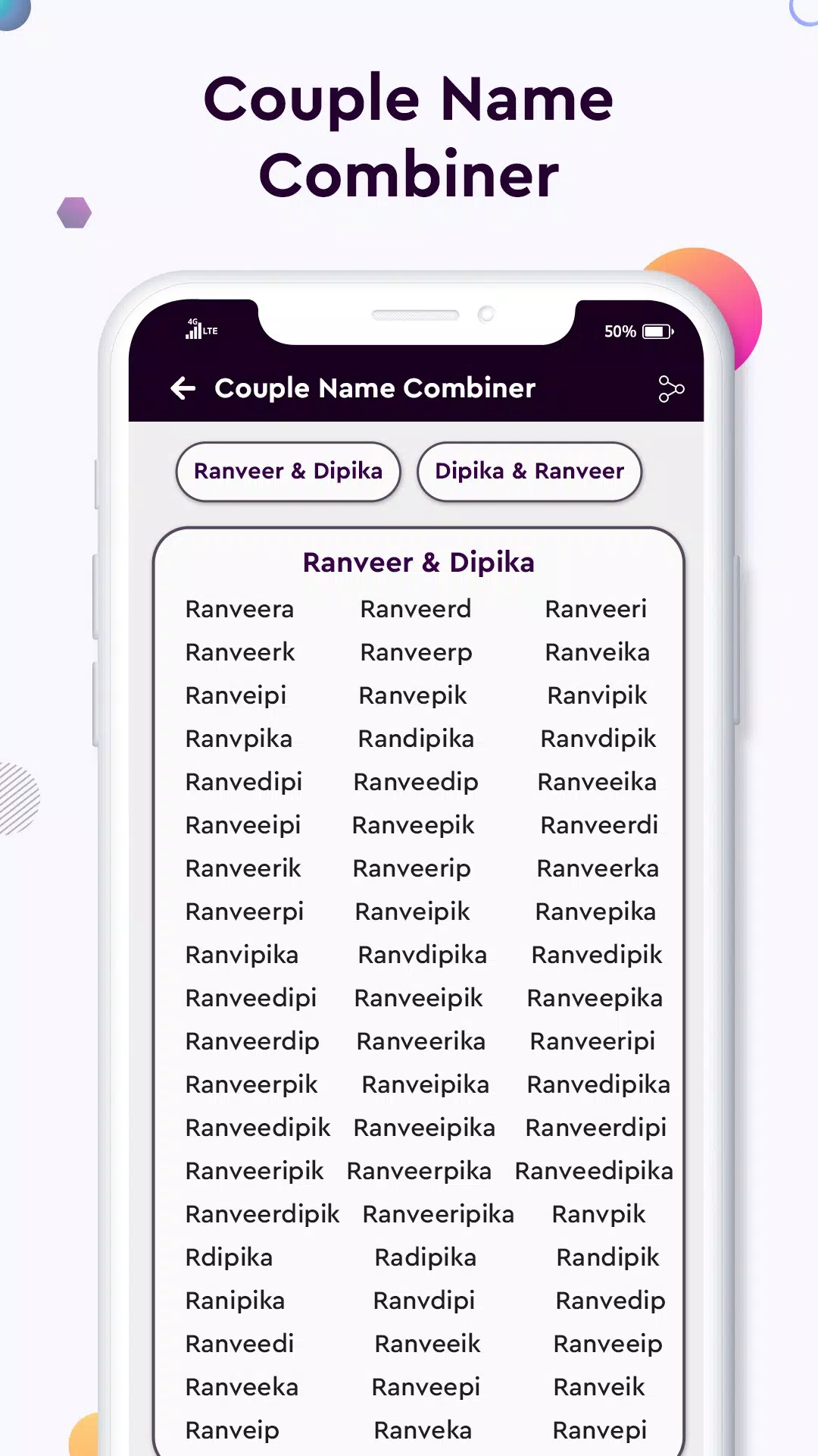 Baby name Couple Name Combiner Скриншот 3