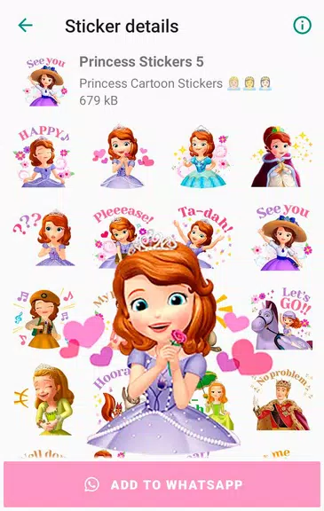 Princess Cartoon WAsticker Screenshot 3