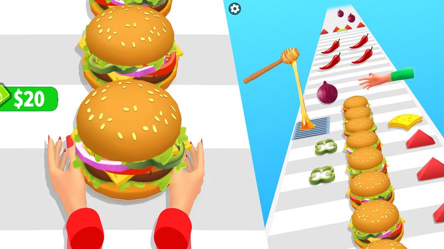 Burger Stack Run Game Zrzut ekranu 0