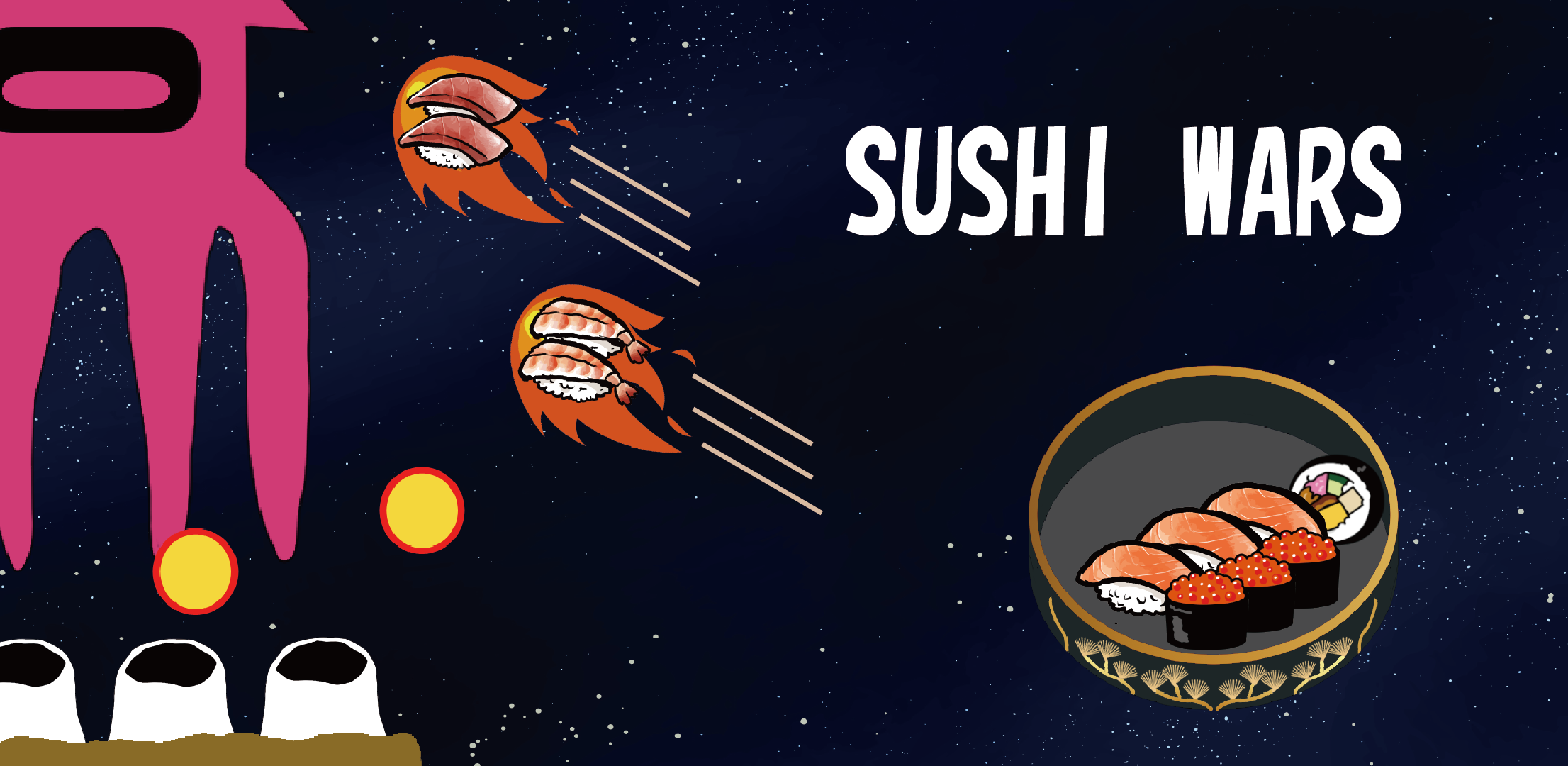 SUSHI WARS - easy shooter game- Schermafbeelding 0