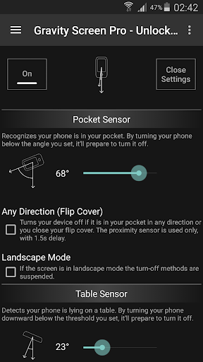 Gravity Screen - On/Off Ekran Görüntüsü 0