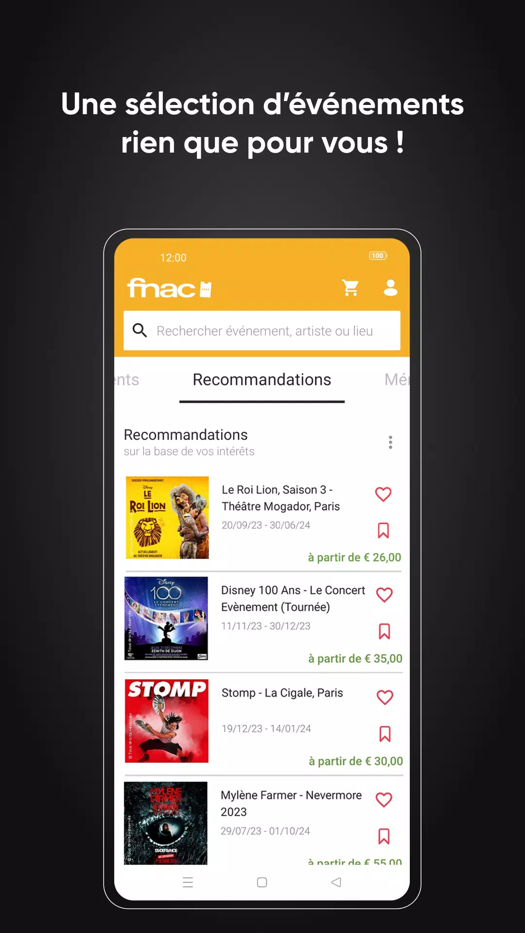 Fnac Spectacles Capture d'écran 1