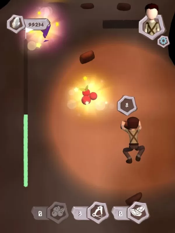 一名极简风格的登山者正在阴暗的山地地形中向上攀登