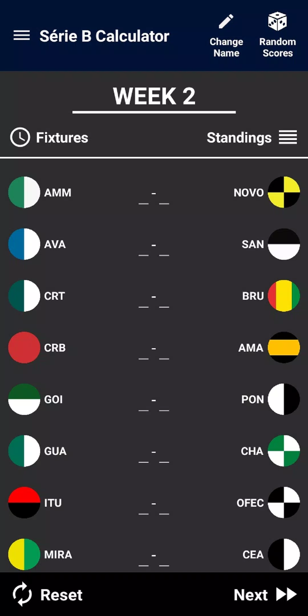 Brasileiro Série B Calculator Ảnh chụp màn hình 1