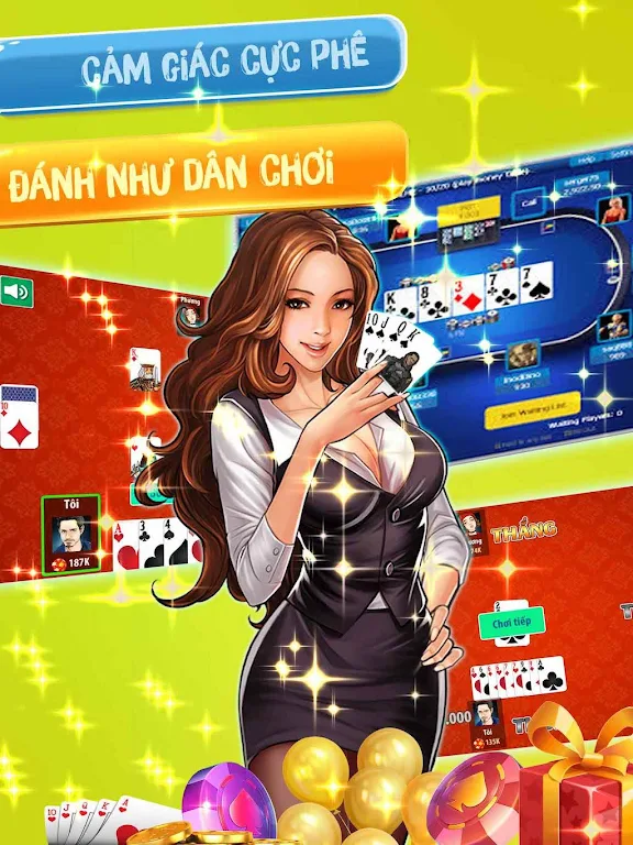 Đánh  tiến lên OFFLINE - tien len mien nam Screenshot 1