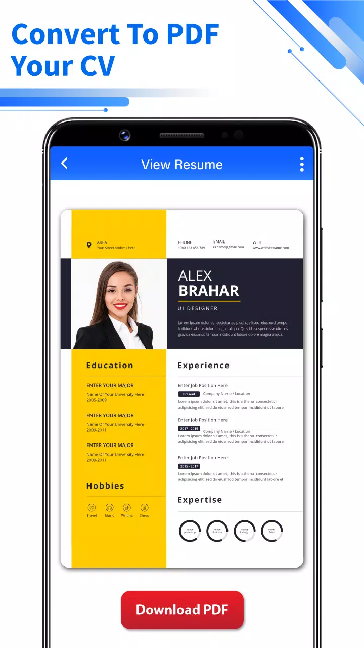 Resume Builder - PDF CV Maker Tangkapan skrin 1