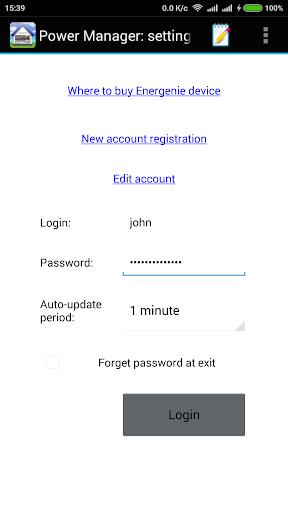 Energenie Power Manager ဖန်သားပြင်ဓာတ်ပုံ 1