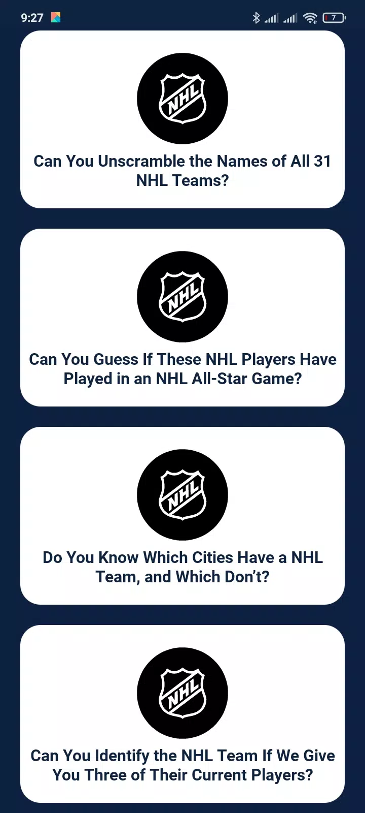 Trivia Game For NHL Addict!應用截圖第0張