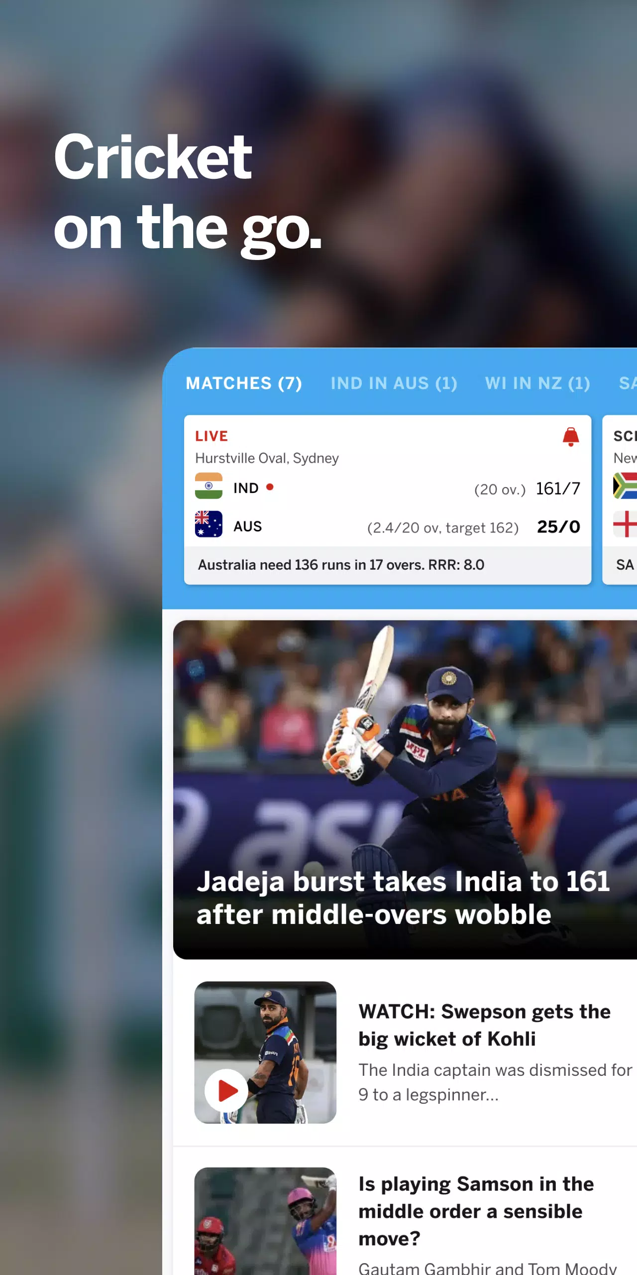ESPNcricinfo - Live Cricket Captura de pantalla 0