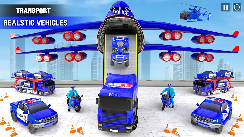 Police Car transporter Game 3D ဖန်သားပြင်ဓာတ်ပုံ 3