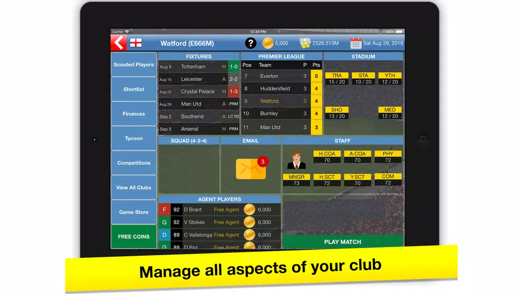 Soccer Tycoon: Football Game Schermafbeelding 0