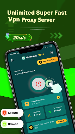 Gamers VPN: Low Ping Gaming Captura de pantalla 2