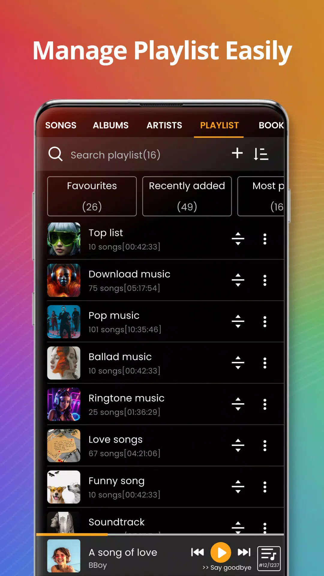 Music player ဖန်သားပြင်ဓာတ်ပုံ 1