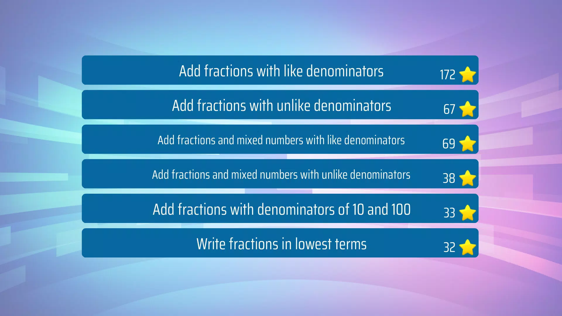 Adding Fractions Math Game Zrzut ekranu 0