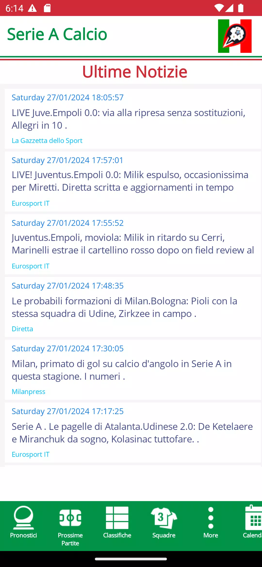 Football Serie A Calcio Italy应用截图第0张