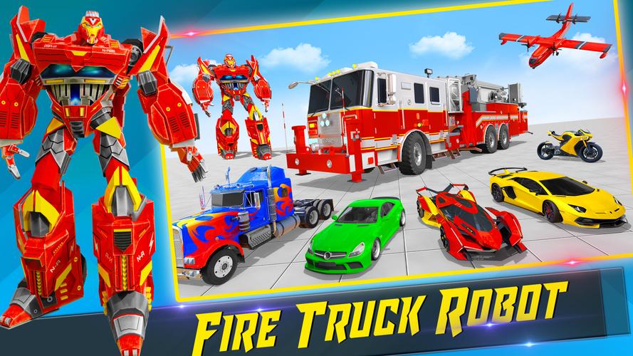 Fire Truck Robot Car Game Capture d'écran 3