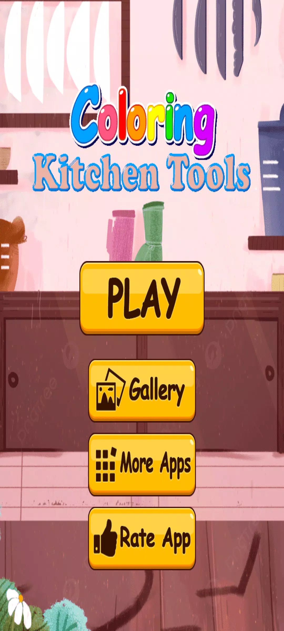 Coloring Kitchen Tools Captura de pantalla 1