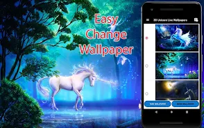 Unicorn Live Wallpapers ဖန်သားပြင်ဓာတ်ပုံ 0