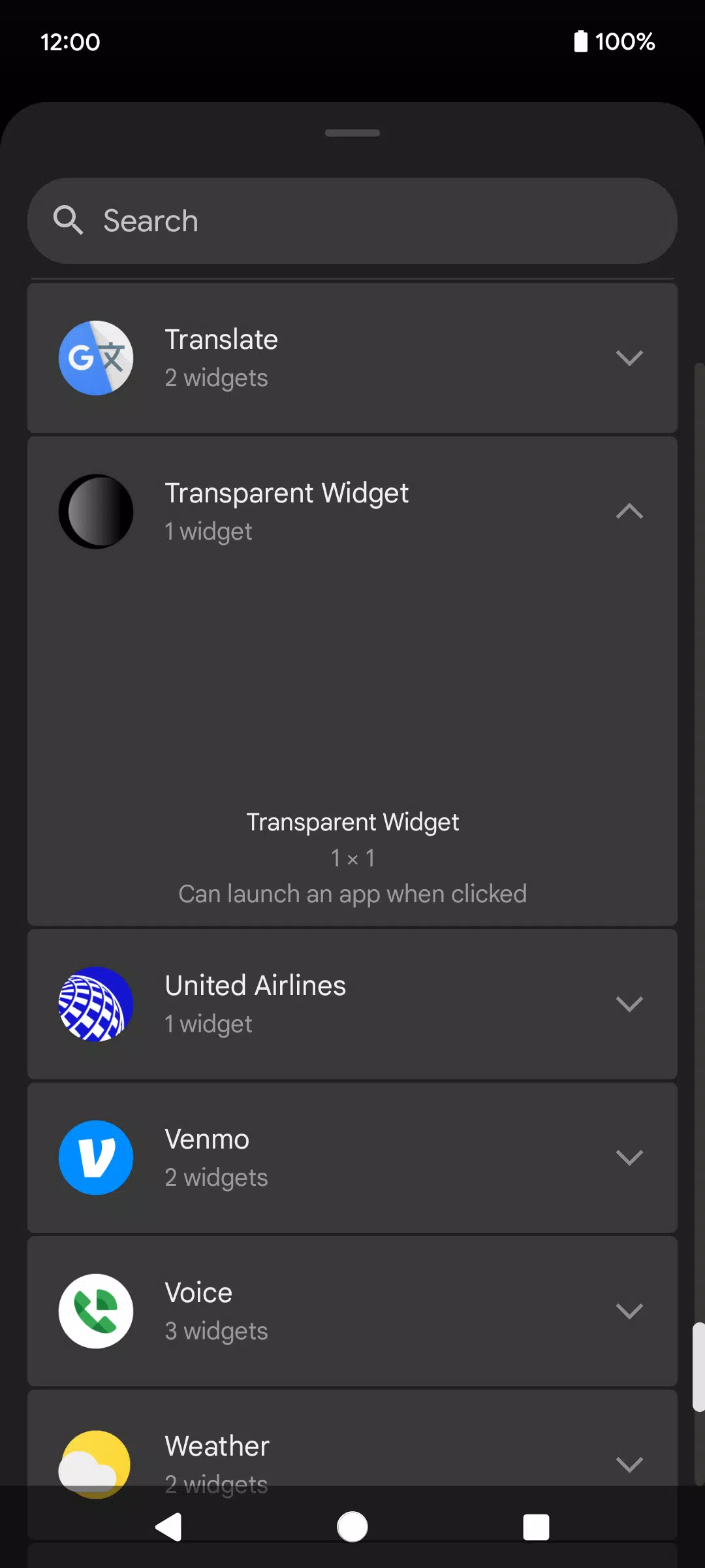 Transparent Widget Capture d'écran 0
