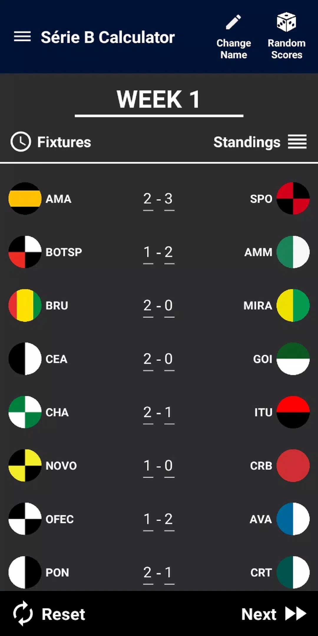 Brasileiro Série B Calculator Ảnh chụp màn hình 0