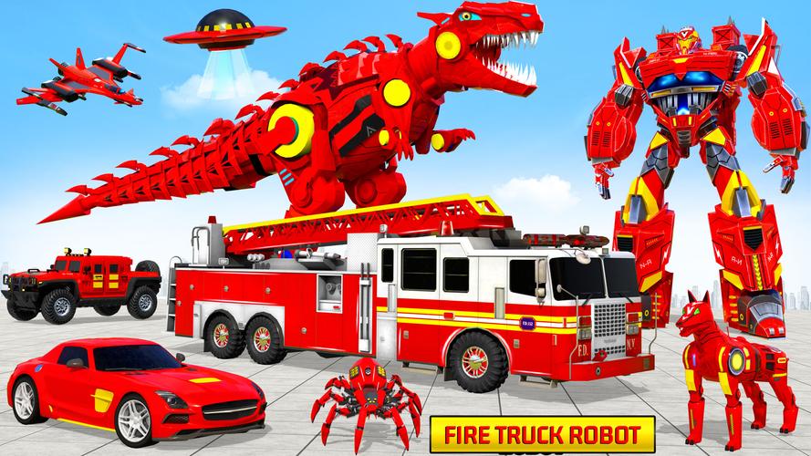 Fire Truck Robot Car Game स्क्रीनशॉट 1