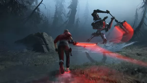 Intergalactic protagonist approaching the enemy