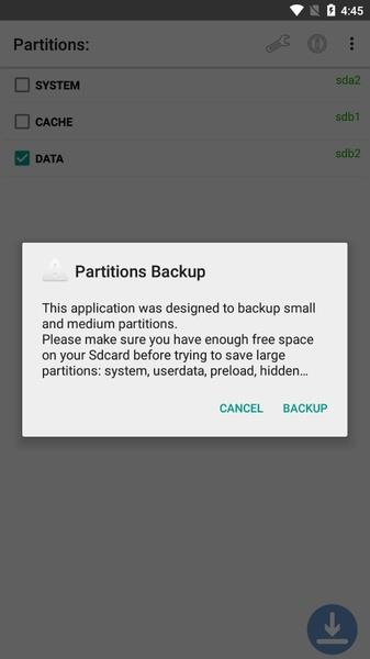 Partitions Backup and Restore स्क्रीनशॉट 3