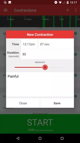 Contractions Timer for Labor स्क्रीनशॉट 2