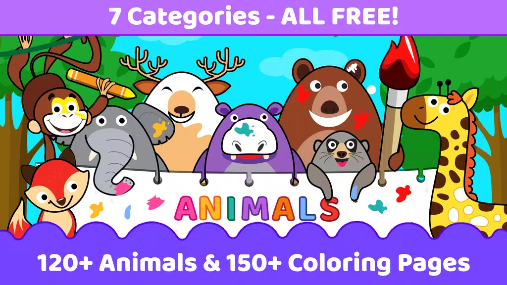 Animals for kids: Color & Draw स्क्रीनशॉट 0