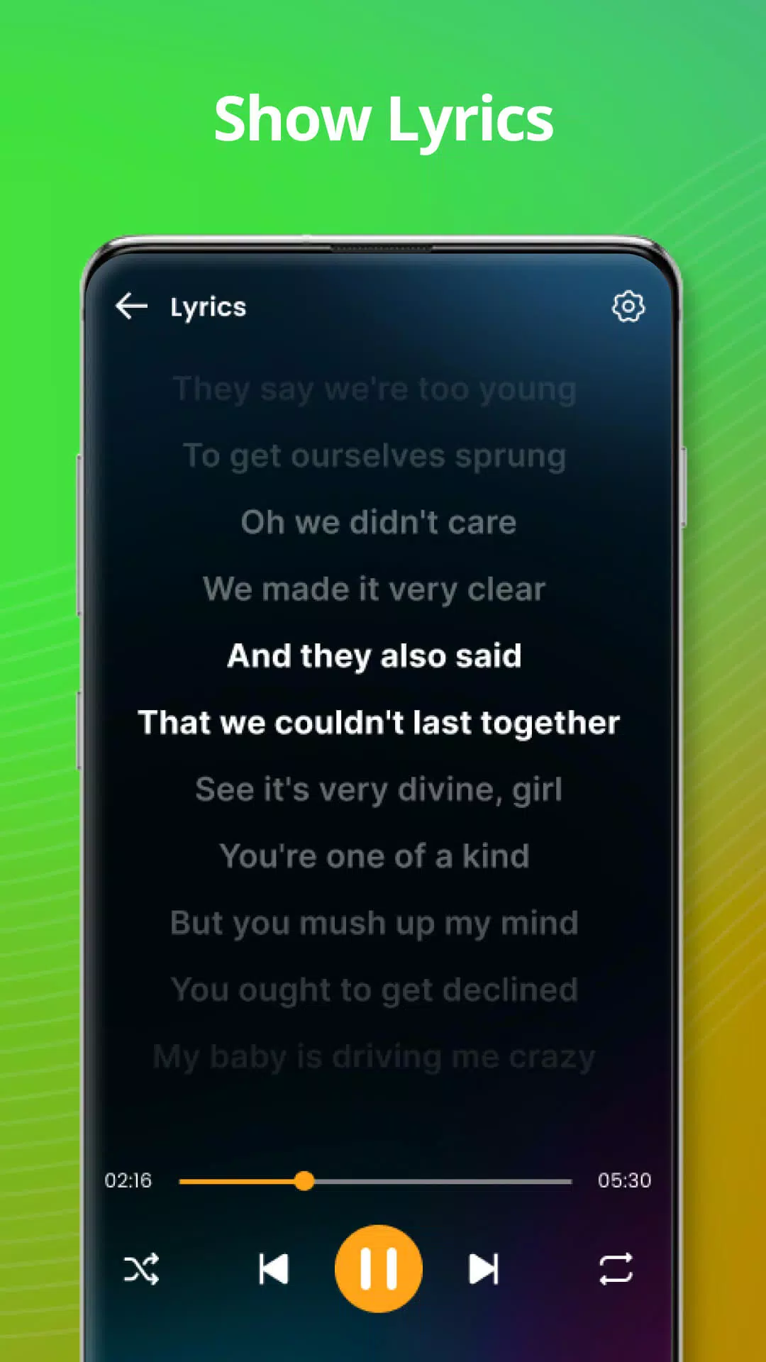 Music player ဖန်သားပြင်ဓာတ်ပုံ 3