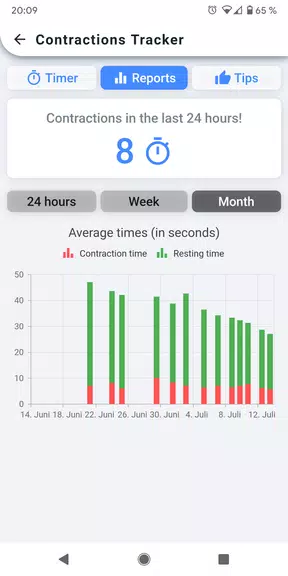 Schermata Contractions Tracker 3