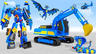 Snow Excavator Robot Car Games Captura de tela 2