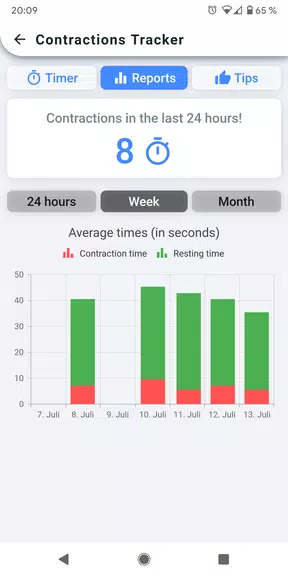 Schermata Contractions Tracker 2